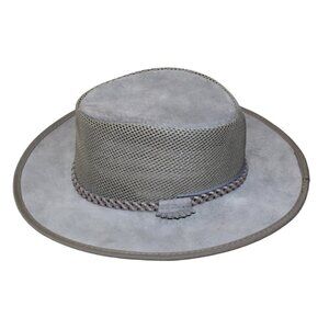 Monterey Bay Breeze Adjustable Leather Hat Sol Air Suede and Mesh Size M Made US